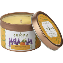 RELAXING AROMATHERAPY by Relaxing Aromatherapy - ONE 2.5x1.75 inch TIN SOY AROMATHERAPY CANDLE.  COMBINES THE ESSENTIAL OILS OF LAVENDER AND TANGERINE TO CREATE A FRAGRANCE THAT REDUCES STRESS.  BURNS APPROX.