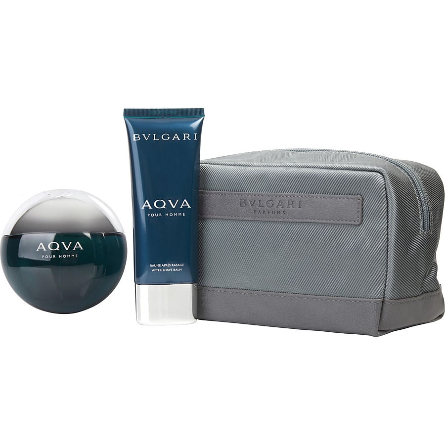 BVLGARI AQUA by Bvlgari - EDT SPRAY 3.4 OZ & AFTERSHAVE BALM 3.4 OZ & POUCH