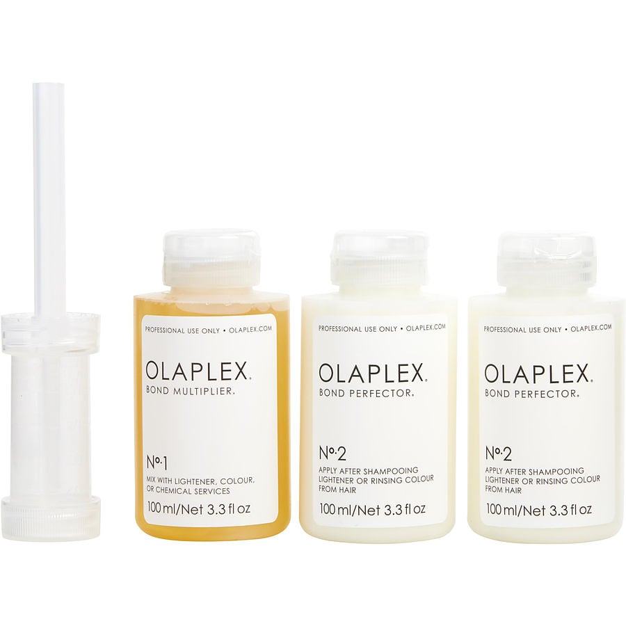 OLAPLEX by Olaplex - TRAVELING STYLIST KIT: #1 BOND MULTIPLIER 3.3 OZ + #2 BOND PERFECTOR 2 X 3.3 OZ +