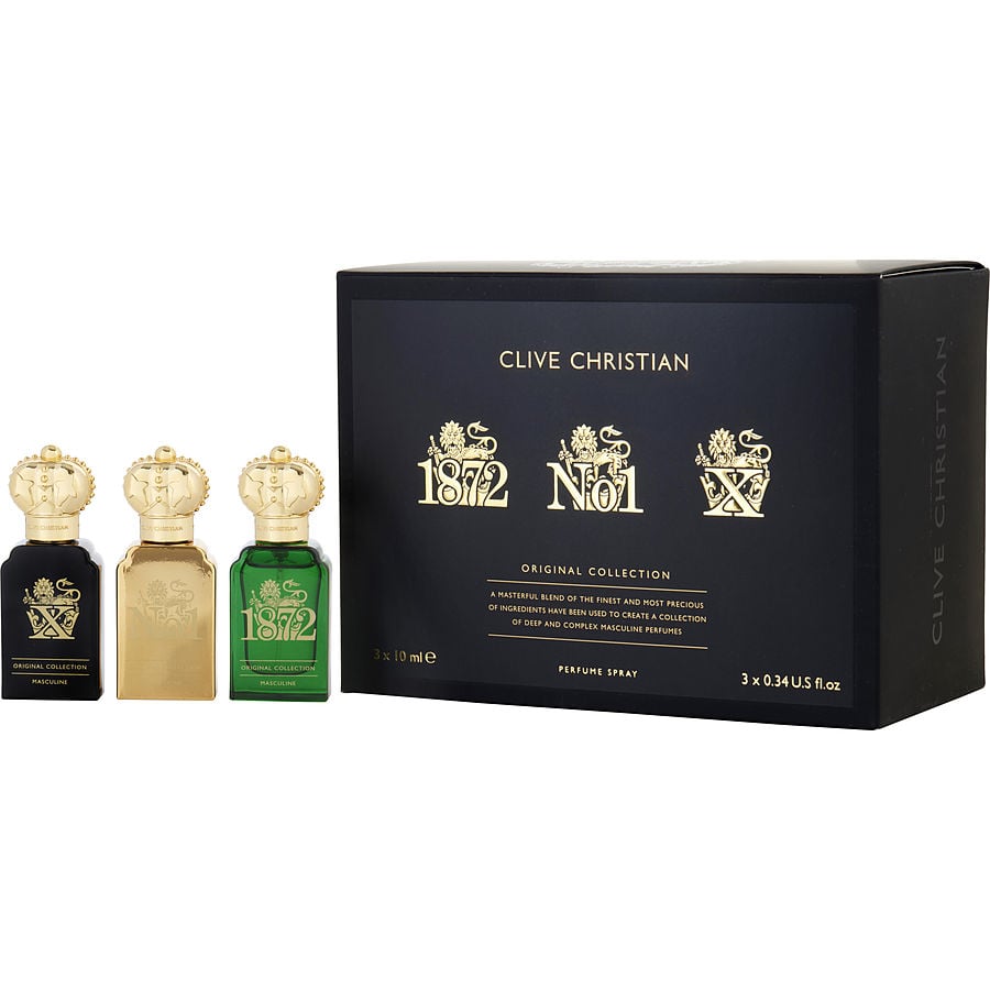 CLIVE CHRISTIAN VARIETY by Clive Christian - ORIGINAL COLLECTION SET-CLIVE CHRISTIAN 1872 & CLIVE CHRISTIAN NO 1 & CLIVE CHRISTIAN X ALL ARE PERFUME SPRAY 0.3 OZ MINI