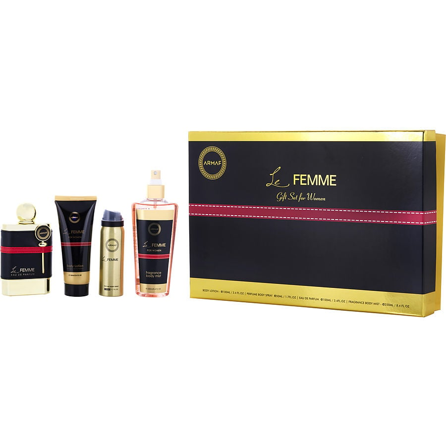 ARMAF LE FEMME by Armaf - SET -EAU DE PARFUM SPRAY 3.4 OZ & BODY LOTION 3.4 OZ & FRAGRANCE BODY SPRAY 8.4 OZ & BODY SPRAY 1.7 OZ