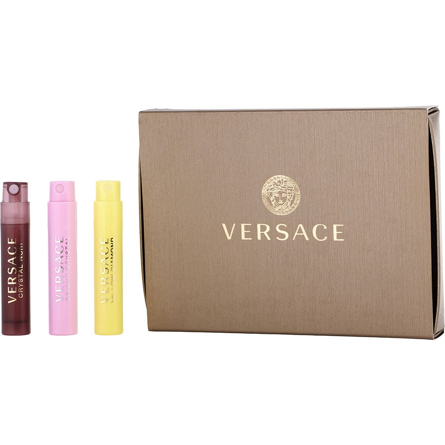 VERSACE VARIETY by Gianni Versace - 3 PIECE WOMENS VARIETY WITH BRIGHT CRYSTAL & CRYSTAL NOIR & YELLOW DIAMOND AND ALL ARE EDT SPRAYS 0.03 OZ VIALS