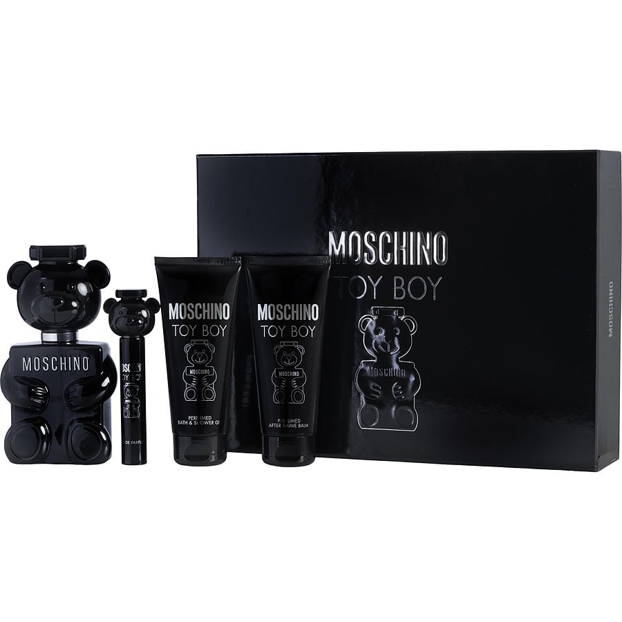 MOSCHINO TOY BOY by Moschino - EAU DE PARFUM SPRAY 3.4 OZ & AFTERSHAVE BALM 3.3 OZ & SHOWER GEL 3.4 OZ & EAU DE PARFUM SPRAY 0.33 OZ