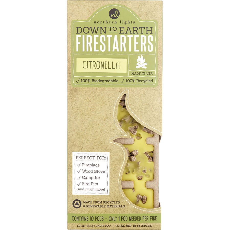 CITRONELLA FIRESTARTERS by  - DOWN TO EARTH FIRESTARTERS FRAGRANCED COLORED WAX COMBINED WITH RECYCLED AND RENEWABLE MATERIAL. BOX CONTAINS