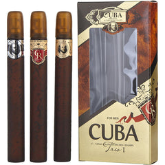 CUBA VARIETY by Cuba - 3 PIECE TRIO I WITH CUBA GOLD & VIP & ROYAL AND ALL ARE EDT SPRAY 1.17 OZ