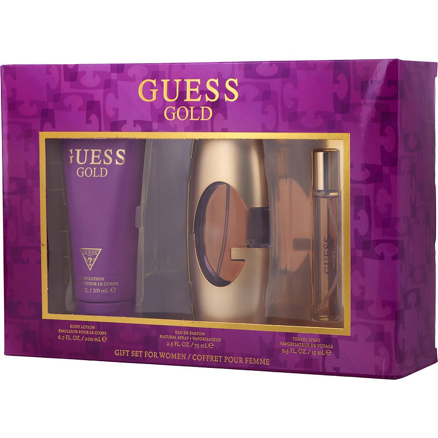 GUESS GOLD by Guess - EAU DE PARFUM SPRAY 2.5 OZ & BODY LOTION 6.8 OZ & EAU DE PARFUM SPRAY 0.5 OZ