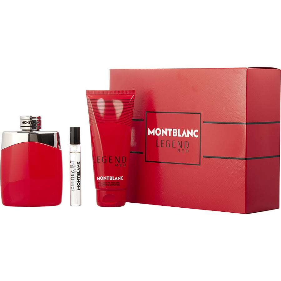 MONT BLANC LEGEND RED by Mont Blanc - EAU DE PARFUM SPRAY 3.3 OZ & SHOWER GEL 3.3 OZ & EAU DE PARFUM SPRAY 0.25 OZ