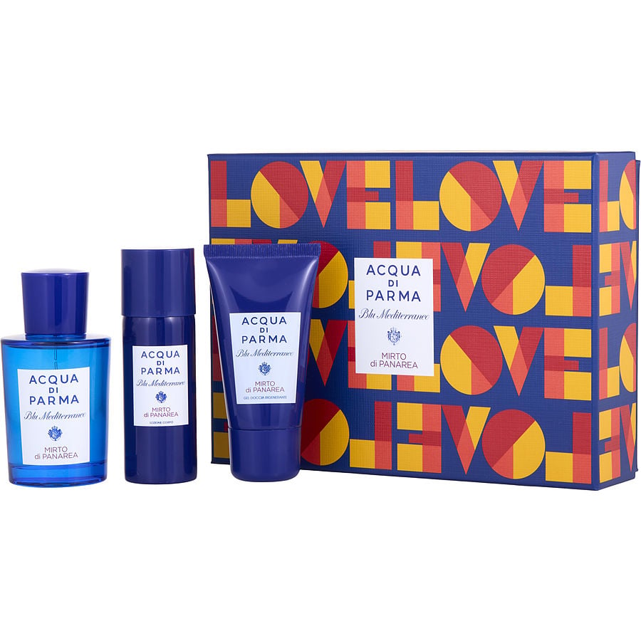 ACQUA DI PARMA BLUE MEDITERRANEO MIRTO DI PANAREA by Acqua di Parma - EDT SPRAY 2.5 OZ & BODY LOTION 1.7 OZ & SHOWER GEL 1.4 OZ