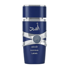 Lattafa Asad Zanzibar perfume bottle Available at thescentstory.com